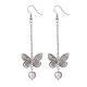 Латунные серьги с подвесками-бабочками EJEW-JE06664-2