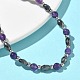Браслеты из бусин натурального аметиста и немагнитного синтетического гематита для женщин BJEW-Z148-01P-06-4