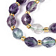 Природных красочные флюорита бисер нитей G-N342-53-8x6-11-4