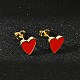 Серьги-гвоздики из латуни с эмалью для женщин EJEW-A126-05B-G-4