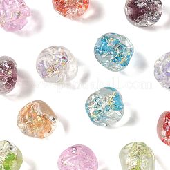 16 шт. 8-х цветные бусины ручной работы из фольги в технике лэмпворк FOLI-FS0001-04