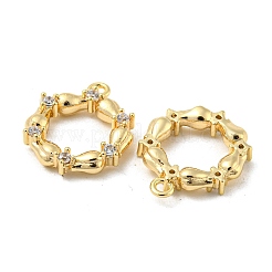 Латунные микропаве прозрачные подвески с фианитом&nbsp;KK-H460-20G