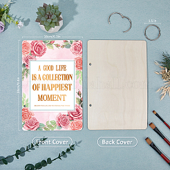 Деревянная папка с 2 кольцом DIY-WH0547-048