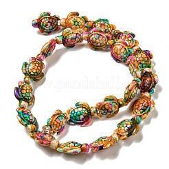 С напылением окрашенные синтетические бирюзовые бусинки G-E617-A02-01