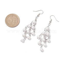 Серьги-подвески с ромбовидным жемчугом из нержавеющей стали 304 EJEW-TA00770