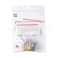 16 шт. 2 цвета 201 нержавеющая сталь фурнитура для сережек-гвоздиков с отверстием EJEW-FS0001-17