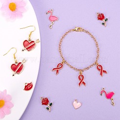 36шт 6 стиля подвески из сплава на день святого валентина с эмалью ENAM-LS0001-72