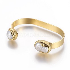 Латунь манжеты браслеты BJEW-F381-03G