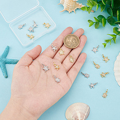 18шт 6 стиля латунные микропаве кубические циркониевые подвески&nbsp;ZIRC-PH0001-34