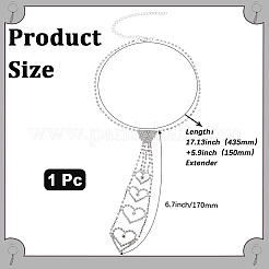 Женская мода блестящий стразовый сердечко длинный галстук и удлиненная цепочка&nbsp;DIY-WH20002-613