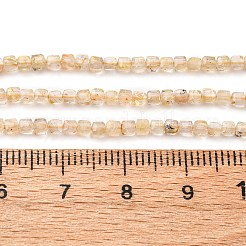 Нити бусин из натурального золота с рутилированным кварцем G-B142-C03-2x2mm