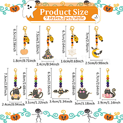 Хэллоуин тема сплава эмали кулон украшения HJEW-AN0001-02