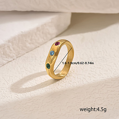 Кольца для женщин с сердцем из латуни с микропаве из кубического циркония MC1356-5