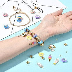 Наборы для изготовления браслетов в европейском стиле из сплава мороженого с эмалью и смолой рондель в европейском стиле&nbsp;DIY-FS0007-25