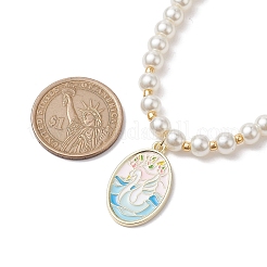 Ожерелья из белого стеклянного жемчуга NJEW-JN04652