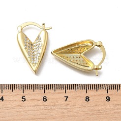 Серьги-кольца в форме сердца с микропаве из прозрачных кубических цирконий из латуни EJEW-K318-03G