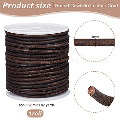 Круглый шнур из воловьей кожи длиной 20 метр. WL-WH0015-01C-03
