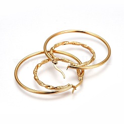 Серьги-кольца из нержавеющей стали 304 EJEW-F188-19G