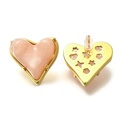 Пластиковые серьги-гвоздики из нержавеющей стали 304 EJEW-M070-01G-01