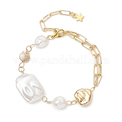 Браслеты-цепочки из АБС-пластика с имитацией жемчуга&nbsp;BJEW-JB13094