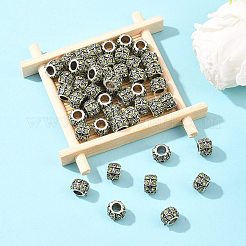 Старинное серебро покрытием горный хрусталь сплава большое отверстие шарики европейца&nbsp;MPDL-R041-02D