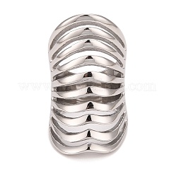 Массивное полое кольцо из нержавеющей стали 304 для женщин RJEW-B040-12B-P