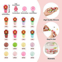 24шт 16 стиля силиконовые бусины&nbsp;SIL-TA0003-03