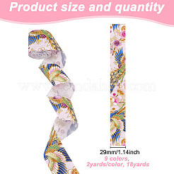 9 цвет хлопковые ленты с принтом в форме цветов/птиц/павлинов/кошек/волн OCOR-GO0001-11A