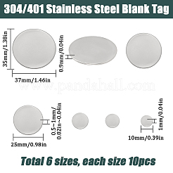 60 шт. 6 стиля кабошонов из нержавеющей стали 304/401&nbsp;STAS-SC0009-28