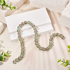 1 нить бусины ручной работы из песочного золота в технике лэмпворк&nbsp;LAMP-TA0002-09F