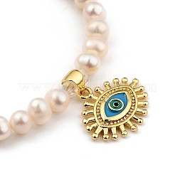 Латунь эмаль шарм браслеты BJEW-JB05381-M