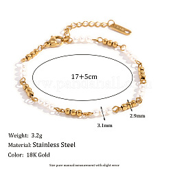 Женский браслет-цепочка ручной работы из нержавеющей стали 304 с покрытием из 18-каратного золота и бусинами&nbsp;HI2110