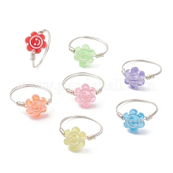 Акриловые кольца с медной проволокой&nbsp;RJEW-JR00958-02