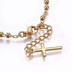 201 браслет с подвесками из нержавеющей стали BJEW-P258-15G