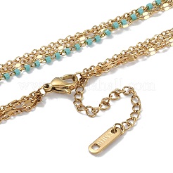 Многослойные ожерелья из нержавеющей стали 304&nbsp;LS-NJEW-P302-05G