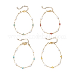 4 шт. браслеты из стеклянных бусин для женщин BJEW-MZ00261