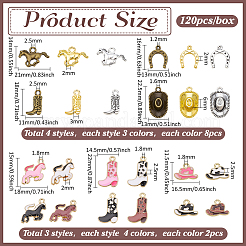 120 шт. 24 стиля подвески из сплава и эмали в стиле ковбоев на западе FIND-PH0027-75
