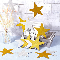 80 шт. 2-х цветная бумажные блестящие звезды для украшения стены&nbsp;AJEW-SP0001-12