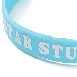 Силиконовые браслеты с надписью BJEW-XCP0001-12