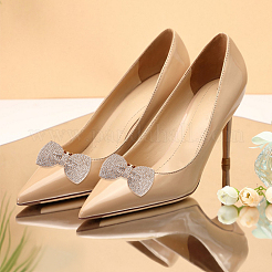 4 шт. 2-цветный бант из сплава со стразами для украшения обуви FIND-GO0002-33