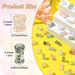 80 шт. 8-цветные стеклянные бусины&nbsp;GLAA-YW0004-02