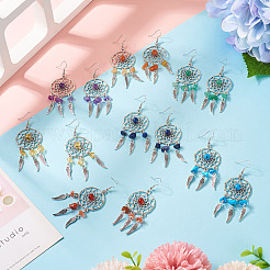 Латунь болтающиеся серьги EJEW-TAC00017