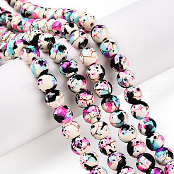 Нити из синтетических бирюзовых бусин&nbsp;LS-G-E594-24C