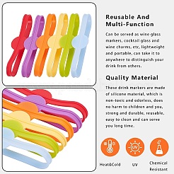 Длинная силиконовая этикетка для бокала AJEW-PH0016-64