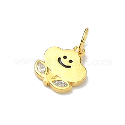 925 подвеска из стерлингового серебра с прозрачными кубическими циркониями в виде улыбающегося лица и облака с цветком.&nbsp;STER-A051-03G