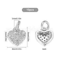 10шт латунные подвески из кубического циркония с микро-паве ZIRC-SC0001-14