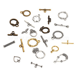 Сплавочные застежка тоггл тибетского стиля&nbsp;PALLOY-TA0001-48