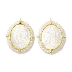 Покрытие стойки латунь микро паве кубический цирконий и подвески в виде ракушек KK-G488-17G