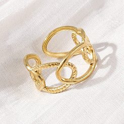 Овальное кольцо-манжета из нержавеющей стали 304 для женщин&nbsp;RJEW-Z083-03G-01