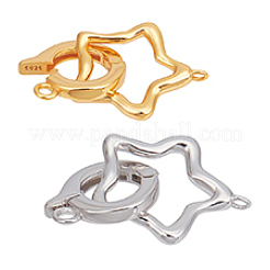 2 шт. 2 цвета 925 застежки из стерлингового серебра STER-PH0001-99